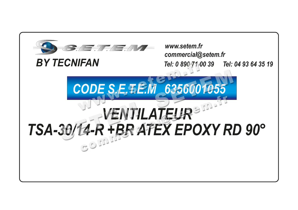 6356001055-VENTILATEUR TECNIFAN TSA-30/14-R +BR ATEX EPOXY RD 90°