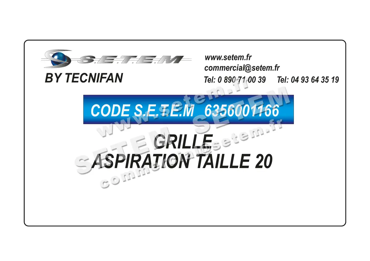 6356001166-GRILLE TECNIFAN ASPIRATION TAILLE 20