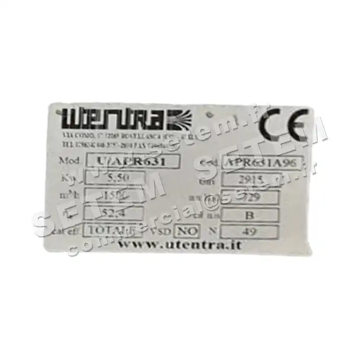 6616000015-VENTILATEUR UTENTRA U/APR631 5.5KW 2P T230/400V B 0° RD 2