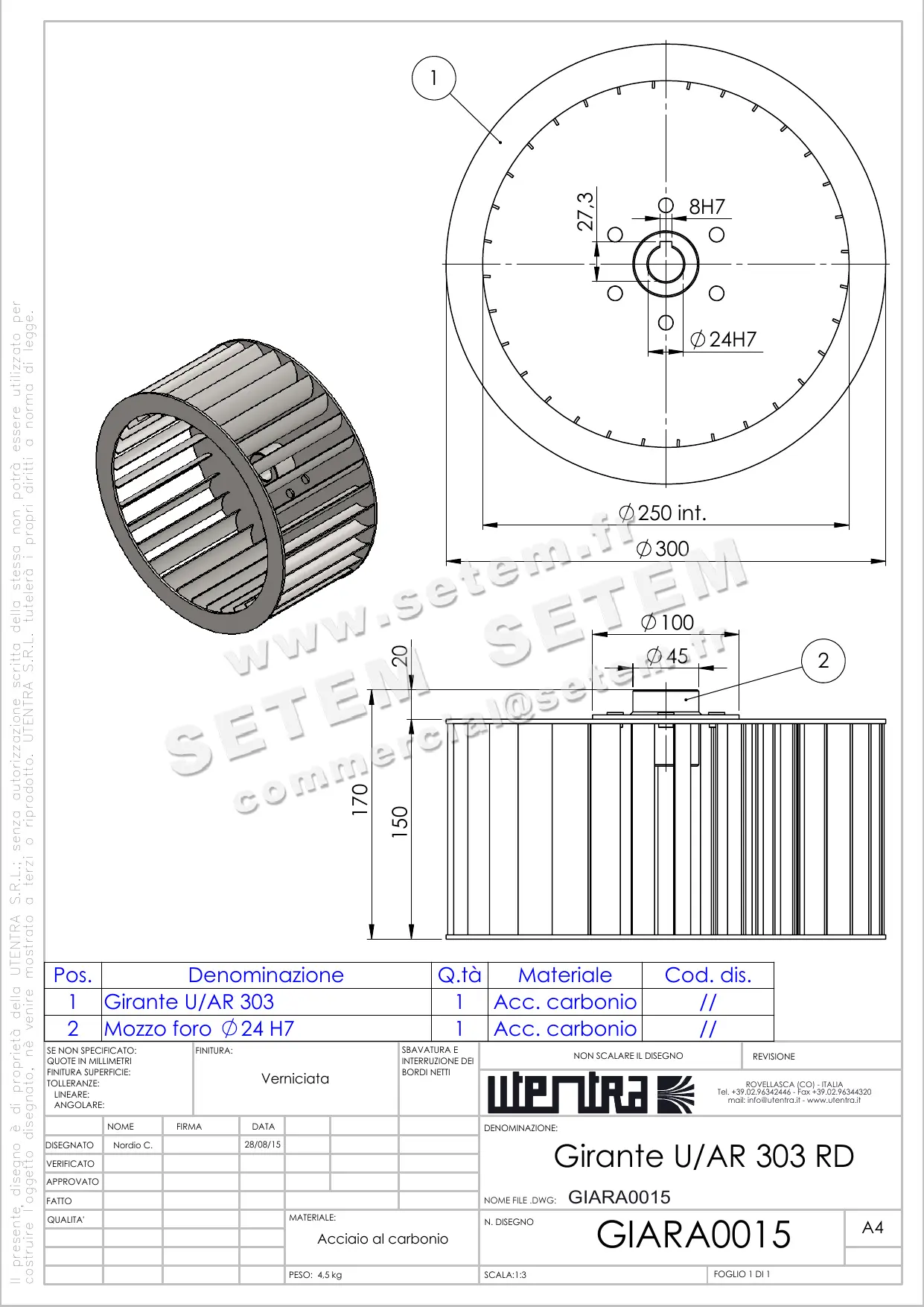 6616000190-TURBINE UTENTRA U/AR303 RD 300X150