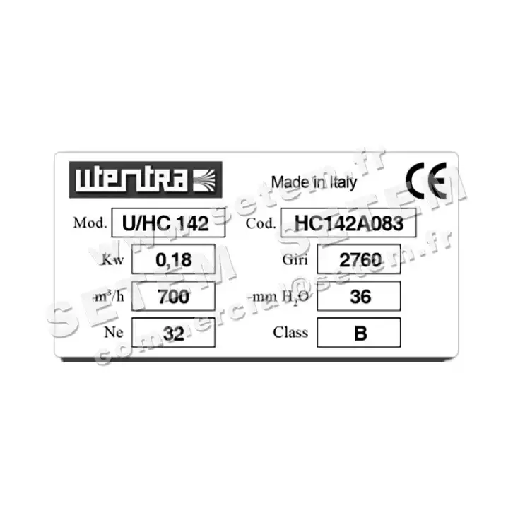 6616000341-VENTILATEUR UTENTRA U/HC142 LG 0° 0.18KW 2P T230/400V *HC142A083* 2