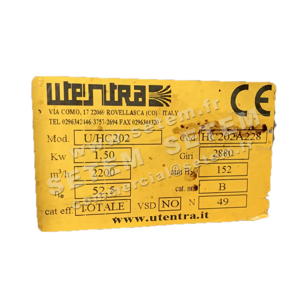 6616000463-VENTILATEUR UTENTRA U/HC202 1.5KW 2P T230/400V 90° RD