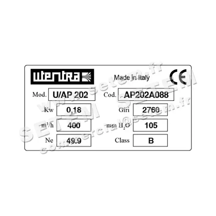 6616000965-VENTILATEUR UTENTRA U/AP202 0.18KW 2P T230/400V LG 0° *AP202A088* 3