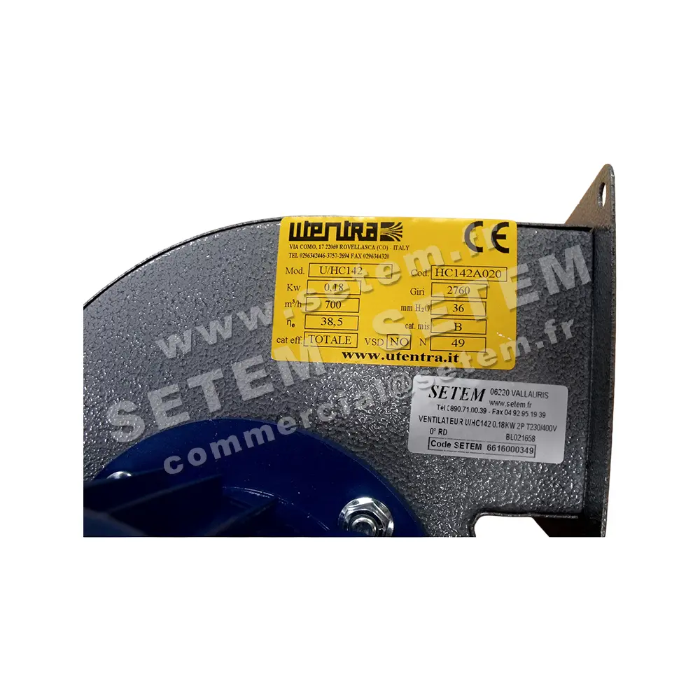 6616004300-VENTILATEUR UTENTRA U/HC142 RD 0° 0.18KW 2P T230/400V *HC142A020* 2