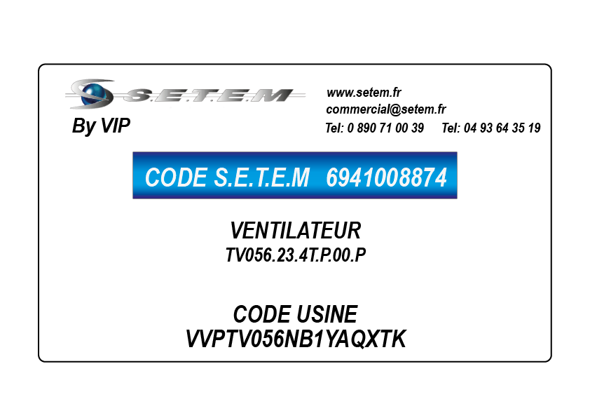 VENTILATEUR TV056.23.4T.P.00.P *VVPTV056NB1YAQXTK*
