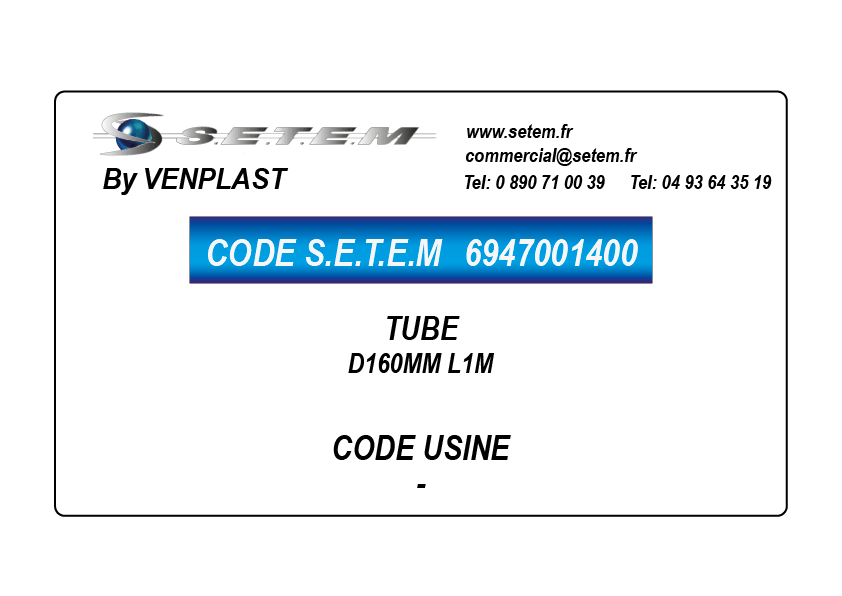 TUBE D160MM L1M