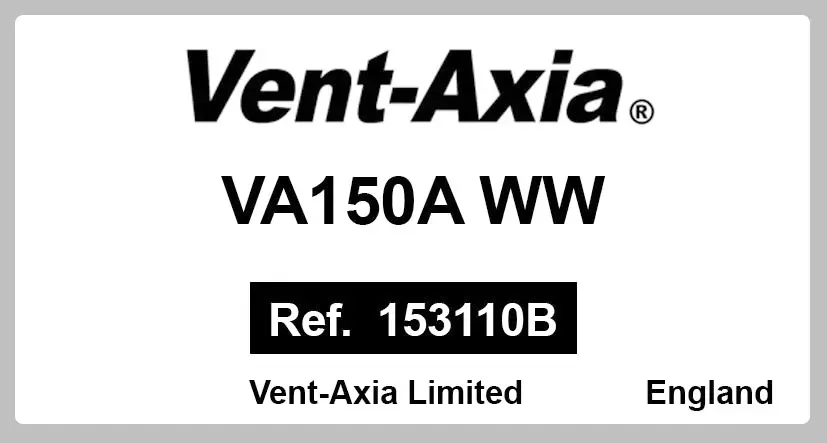 6952000410-VENTILATEUR VENTAXIA VA150AWW *1531108* 2