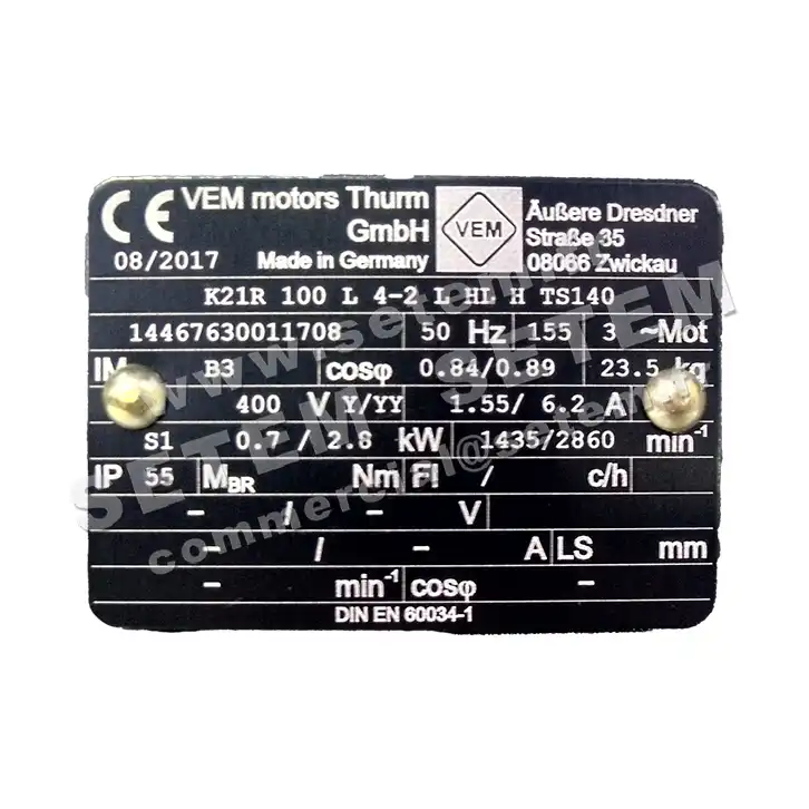 6961004810-MOTEUR VEM 2.80/0.70KW 2/4P T400V HA100 B3 K21R100L4.2LPTO 6