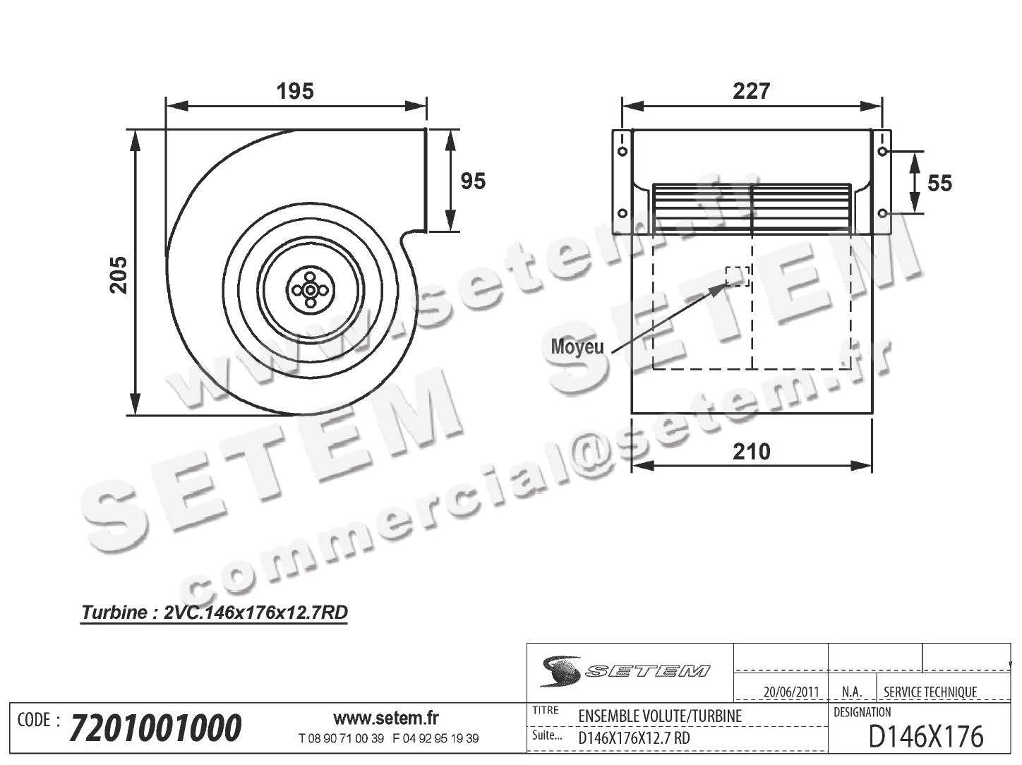 7201001000-ENSEMBLE VOLUTE/TURBINE WESPER 146X176X12.7 2