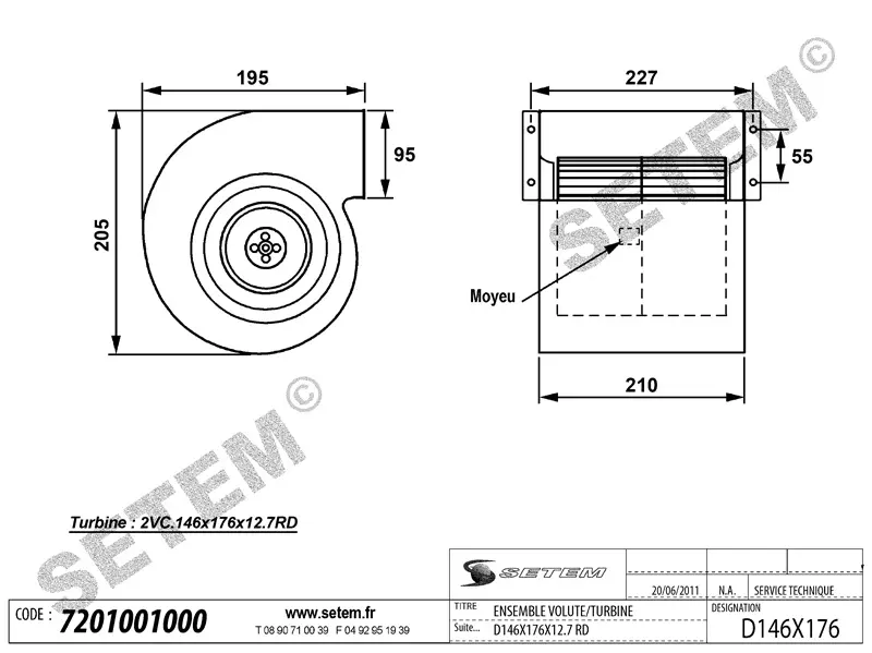 7201001000-ENSEMBLE VOLUTE/TURBINE WESPER 146X176X12.7 2