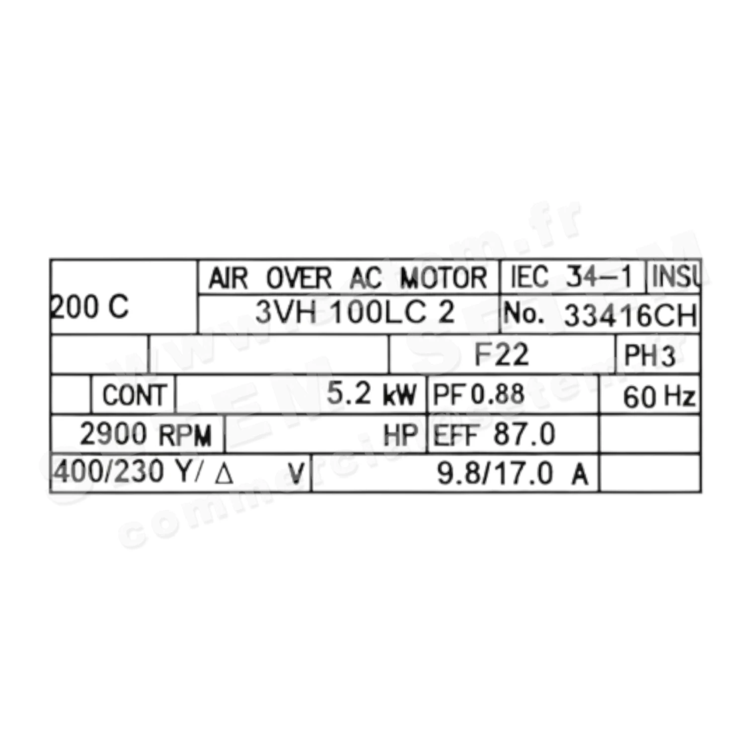 7209009005-MOTEUR WOODS 3VH100LC2 *CH419005* 4