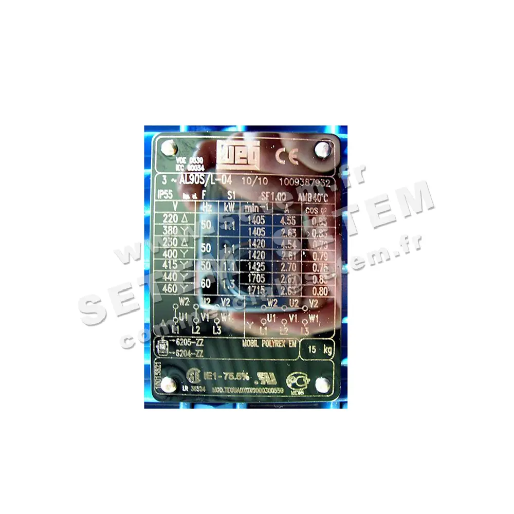 7232101080-MOTEUR WEG 1.10KW 4P T230/400V HA90 B3 *10016170* 2