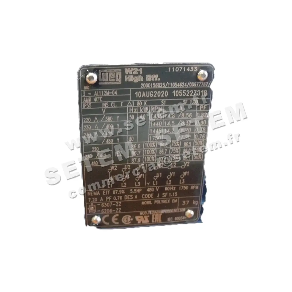 7232101125-MOTEUR WEG 4KW 4P T230/400V HA112 B3 IE2 *11071433*
