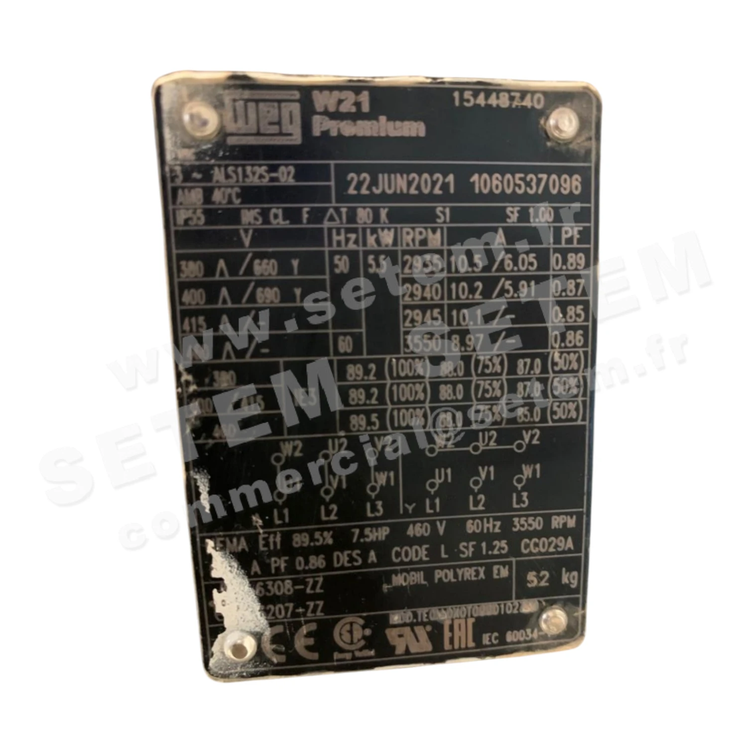 MOTEUR 5.50KW 2P T400/690V HA132 ALS132S-02 *15448740*