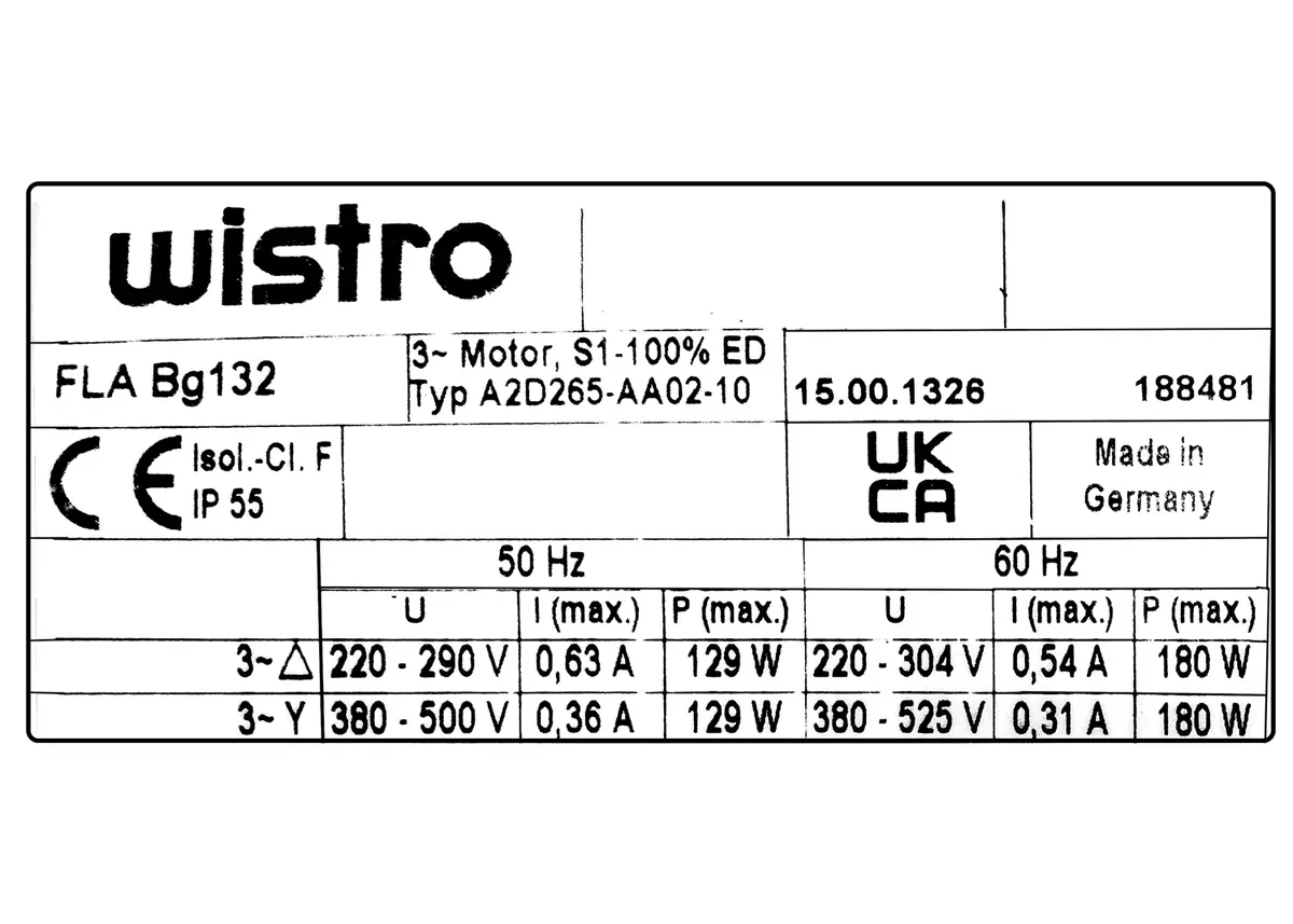 7236001326-VENTILATION FORCEE WISTRO FLABG132 A2D265-AA02-10 *15.00.1326* 4