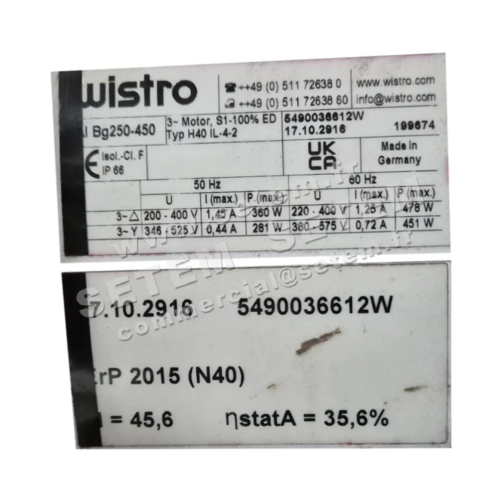 VENTILATION FORCEE FLAIBG250-450 H40IL-4-2 *17.10.2916*