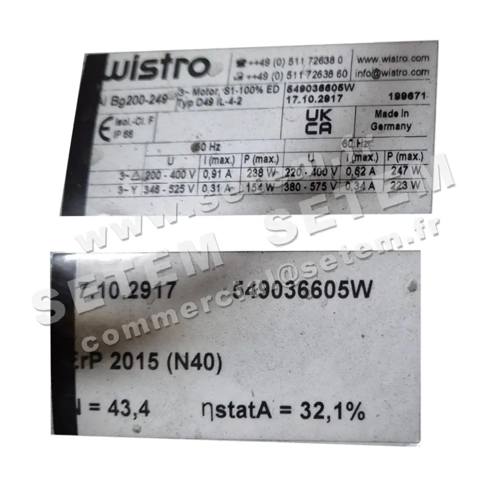 VENTILATION FORCEE FLAIBG250-249 D49IL-4-2 *17.10.2917*