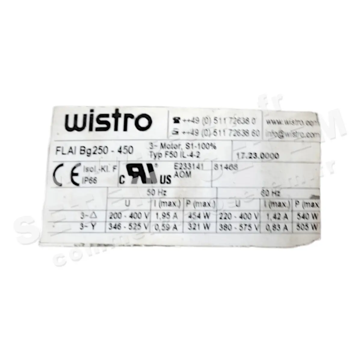 7236002858-VENTILATEUR WISTRO FLAIBG250-450 F50IL-4-2 *17.23.0000*
