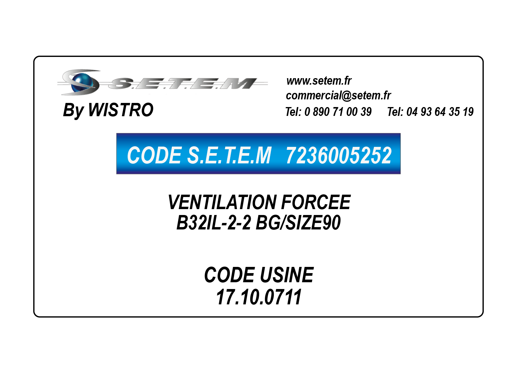VENTILATION FORCEE B32IL-2-2 BG/SIZE90 *17.10.0711* 2