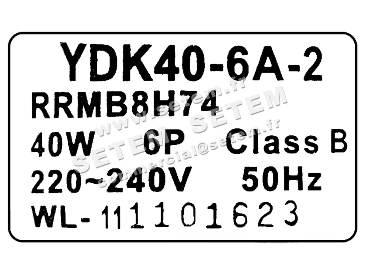 7239000001-MOTEUR WELLING YDK40.6A.2 "RRMB8H74" 2