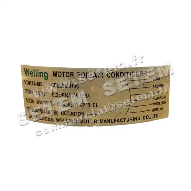 7239000016-MOTEUR WELLING YDK78.6B "C025820H06" 4