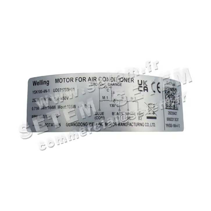 7239000075-MOTEUR WELLING YSK100.4N.1 YKSS.100.4.12 "UD021793H01" 7