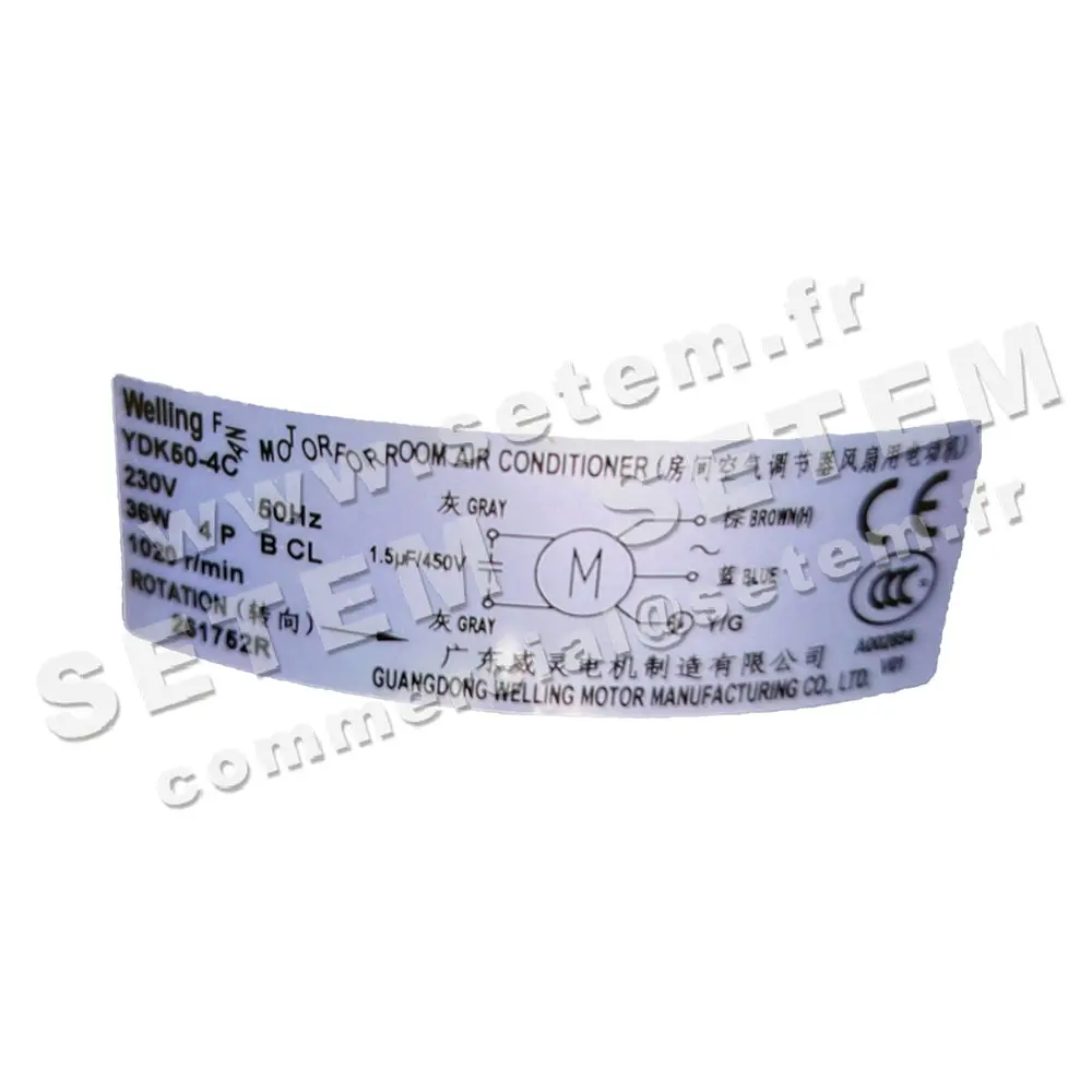 7239000098-MOTEUR WELLING YDK50-4C "261752R" 2