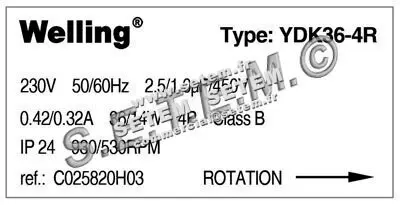 7239000250-MOTEUR WELLING YDK36.4R "C025820H03" 2