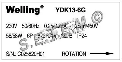 7239001014-MOTEUR WELLING YDK13.6G "C025820H01" 2