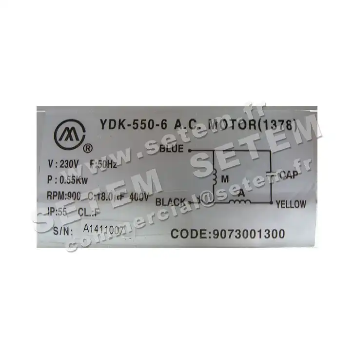 7239001300-MOTEUR WELLING YDK550.6 550W 6P M230V 1V "9073001300" 4