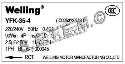7239001620-MOTEUR WELLING YFK.34.4 "C025323H03" 4