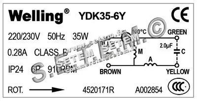 7239002012-MOTEUR WELLING YDK35.6Y "4520171R" 3