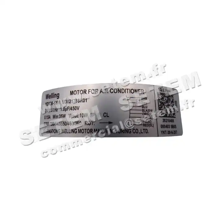 7239002020-MOTEUR WELLING YDK30-6Y-9 YKT-30-6-207 "UD021788H01" 7