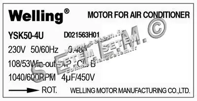 7239004772-MOTEUR WELLING YSK50.4U "D021563H01" 3