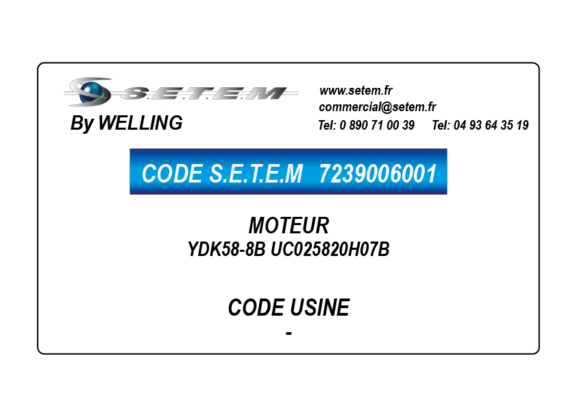 MOTEUR YDK58-8B "UC025820H07B""" 3