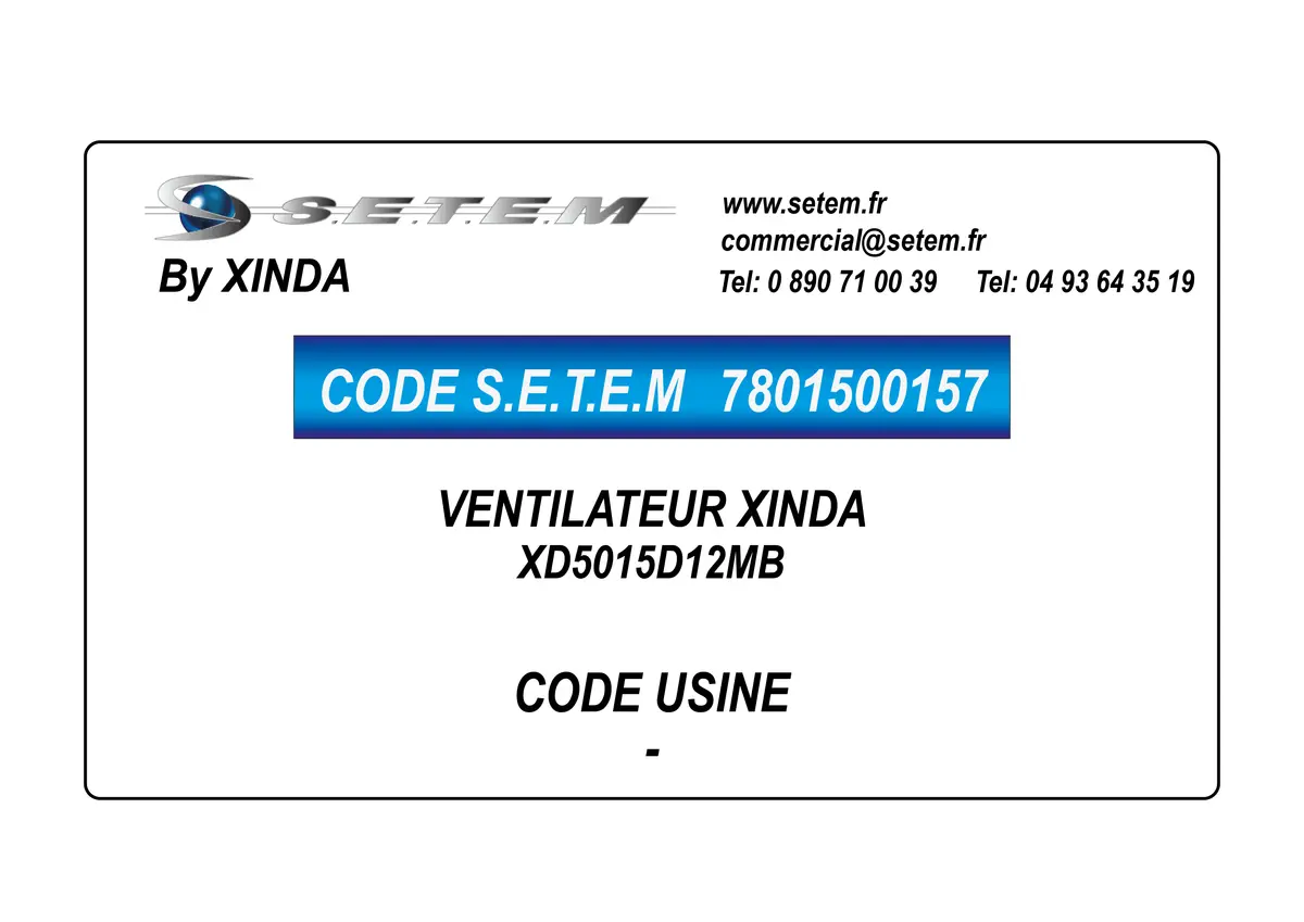 7801500157-VENTILATEUR XINDA XD5015D12MB
