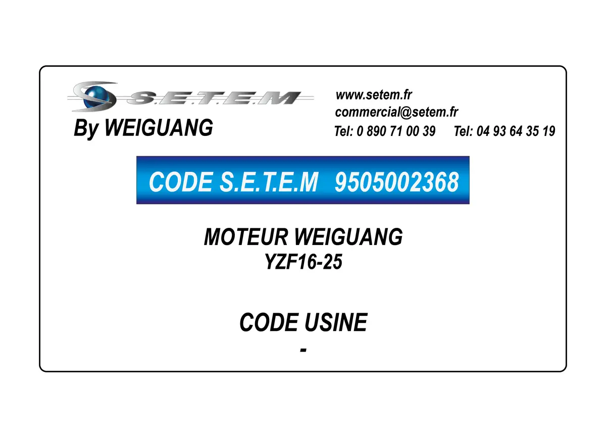 9505002368-MOTEUR WEIGUANG YZF16-25
