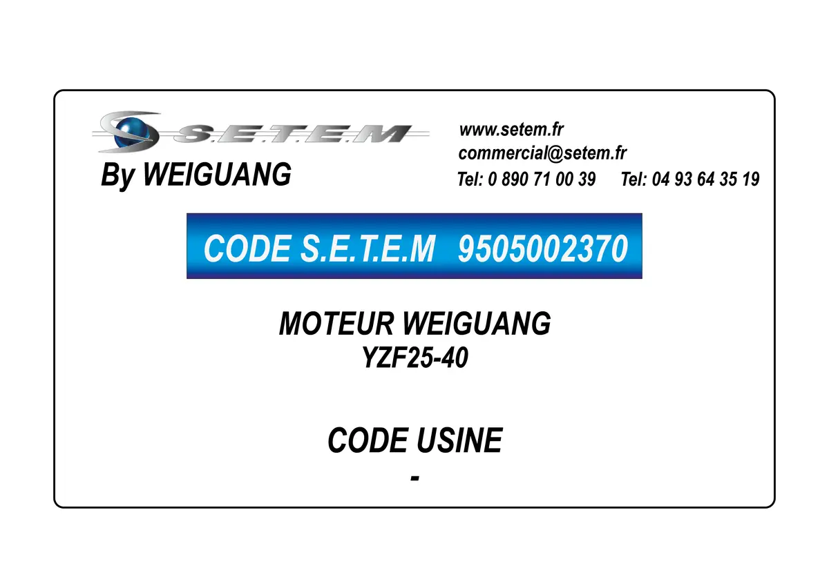 9505002370-MOTEUR WEIGUANG YZF25-40