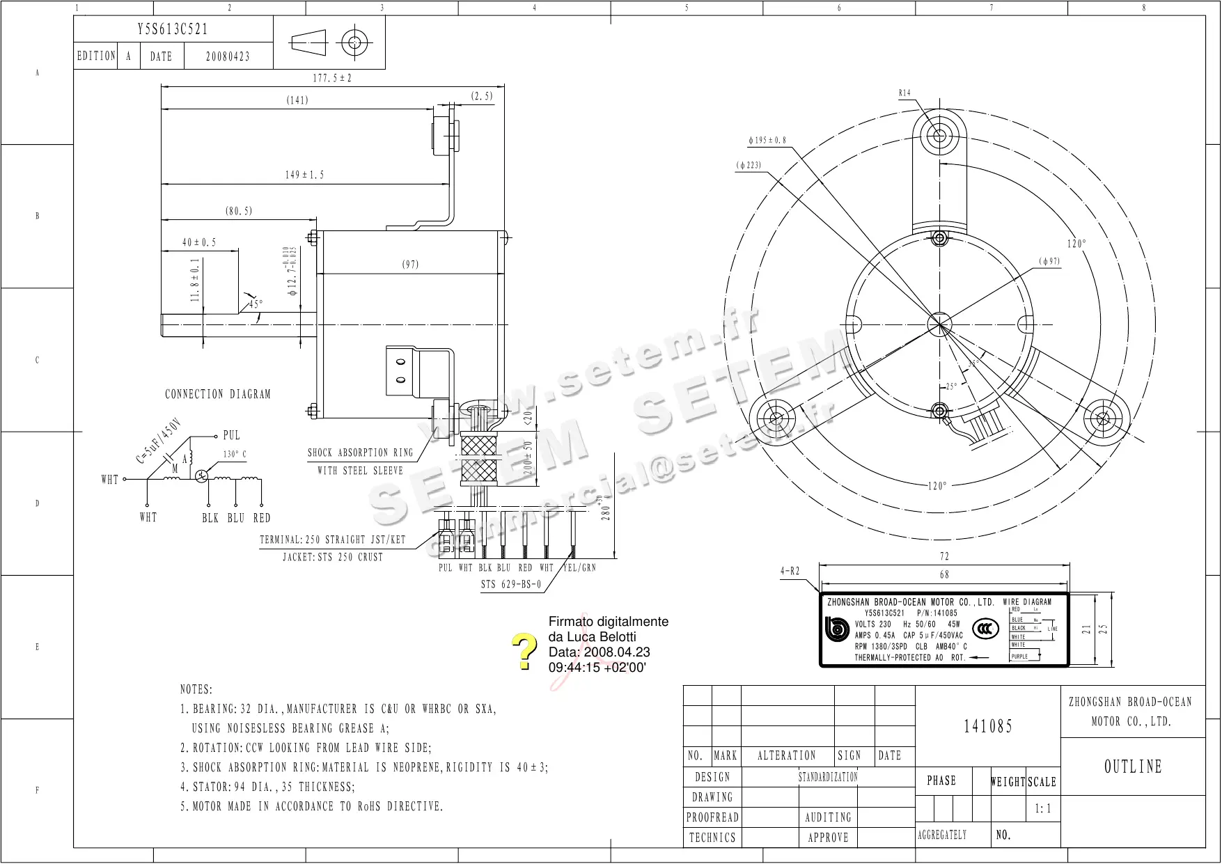 9900509513-MOTEUR ZHONGSHAN Y5S613C521