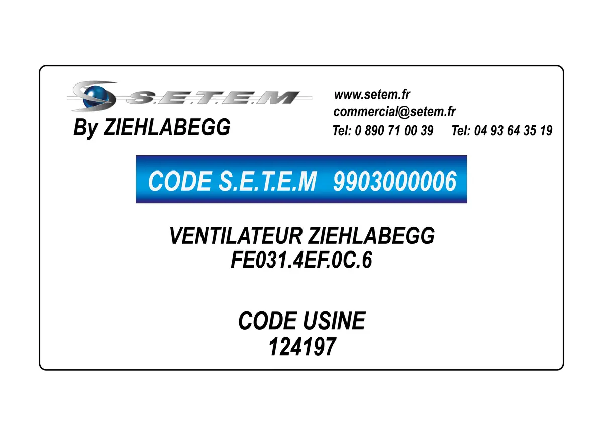 9903000006-VENTILATEUR ZIEHLABEGG FE031.4EF.0C.6 *124197*