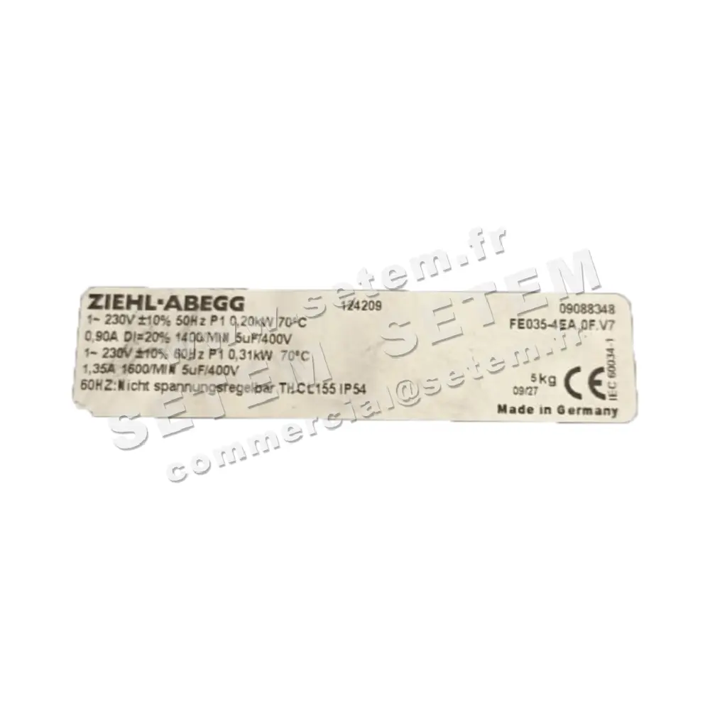 9903000010-VENTILATEUR ZIEHLABEGG FE035.4EA.0F.2 *124209* 2