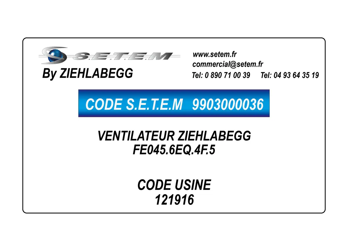 9903000036-VENTILATEUR ZIEHLABEGG FE045.6EQ.4F.5 *121916*