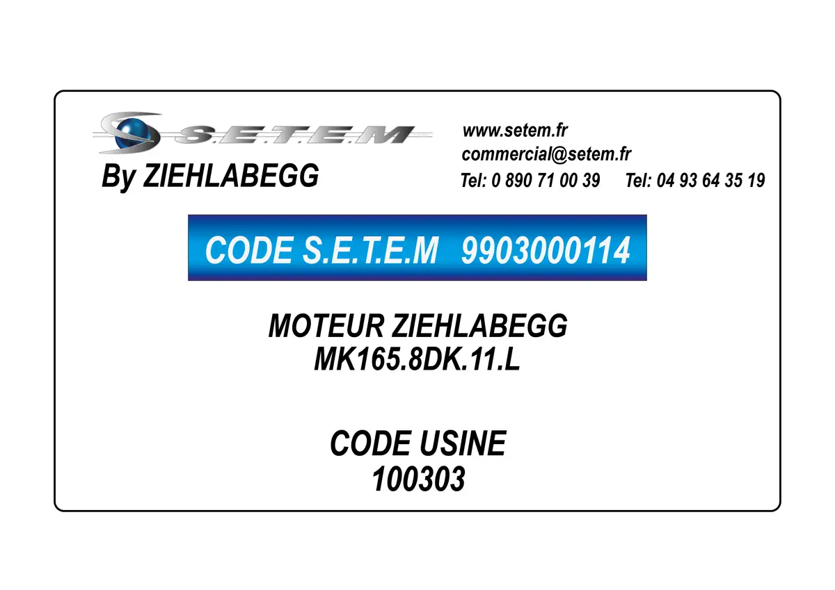 9903000114-MOTEUR ZIEHLABEGG MK165.8DK.11.L *100303*