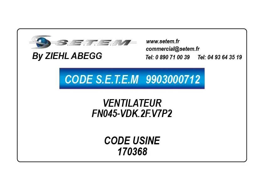 9903000712-VENTILATEUR ZIEHL ABEGG FN045-VDK.2F.V7P2 *170368*