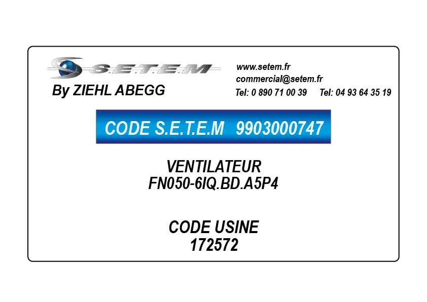 9903000747-VENTILATEUR ZIEHL ABEGG FN050-6IQ.BD.A5P4 *172572*
