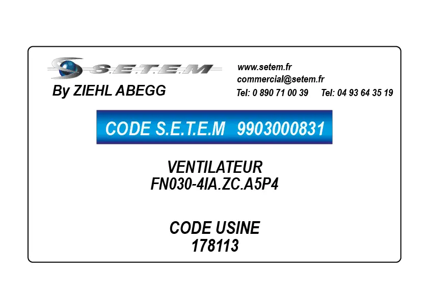 9903000831-VENTILATEUR ZIEHL ABEGG FN030-4IA.ZC.A5P4 *178113*