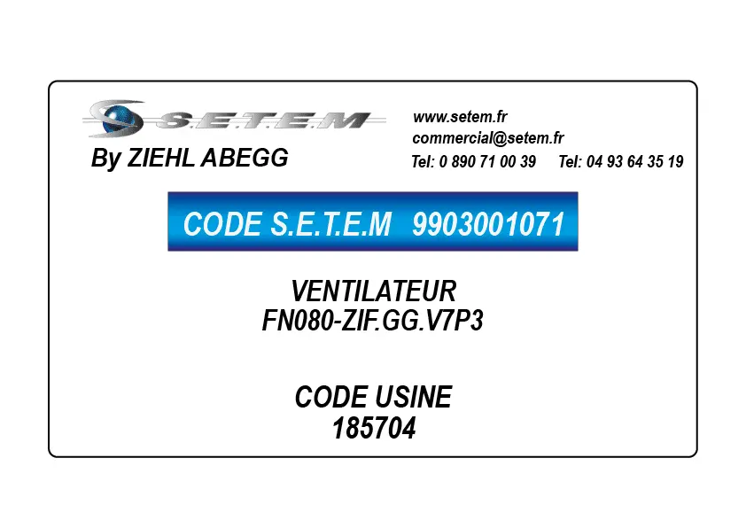 9903001071-VENTILATEUR ZIEHL ABEGG FN080-ZIF.GG.V7P3 *185704*