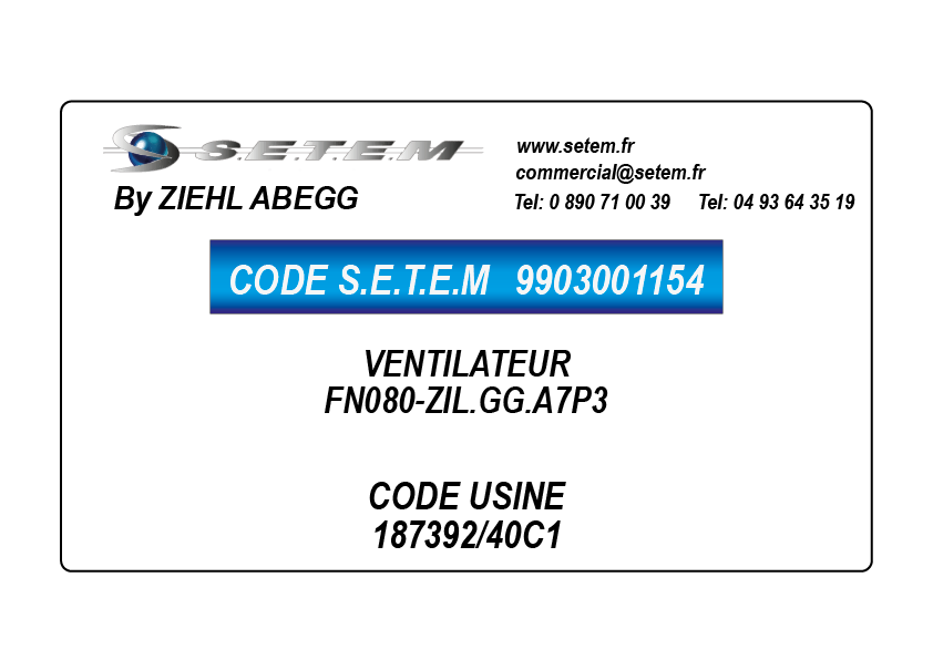 9903001154-VENTILATEUR ZIEHL ABEGG FN080-ZIL.GG.A7P3 *187392/40C1*