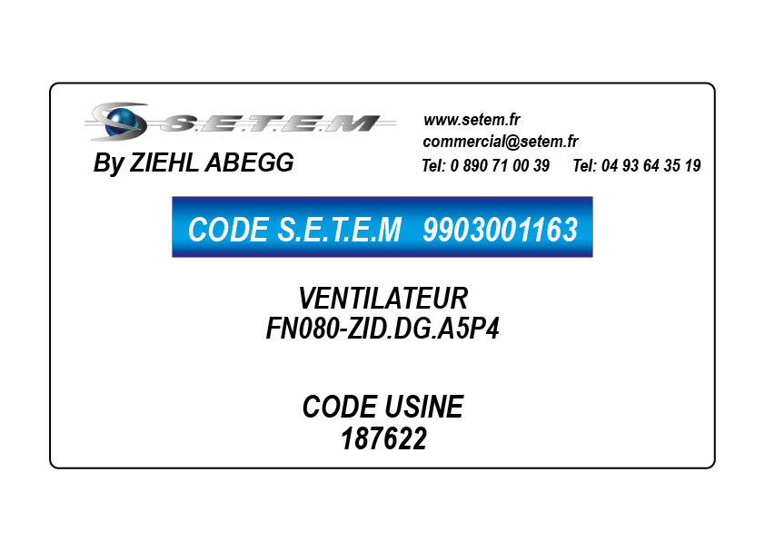 9903001163-VENTILATEUR ZIEHL ABEGG FN080-ZID.DG.A5P4 *187622*