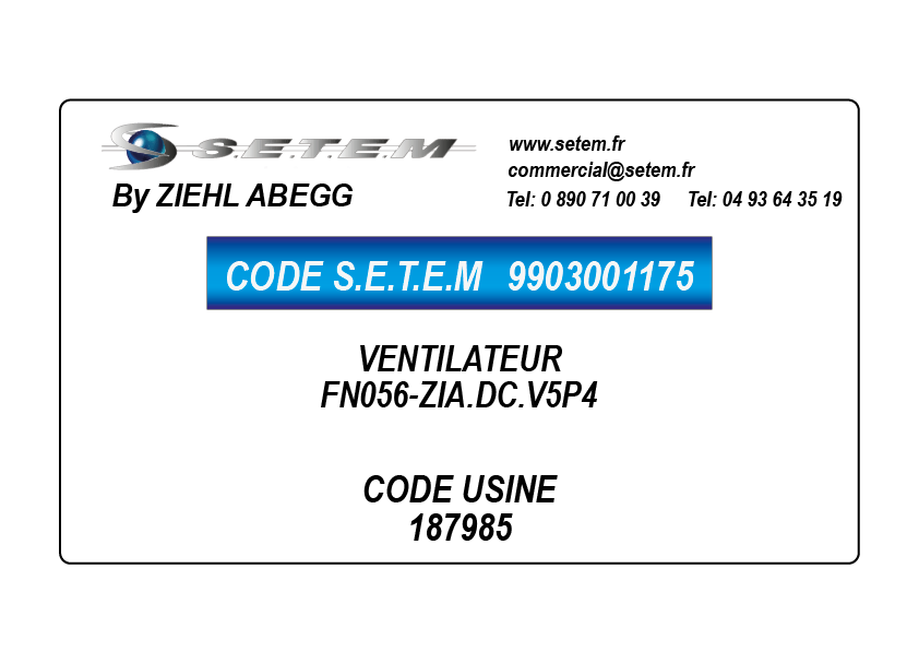 9903001175-VENTILATEUR ZIEHL ABEGG FN056-ZIA.DC.V5P4 *187985*